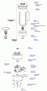Diagram Diagram and Parts List for 1G911-UK-G  Hamilton Beach Blender